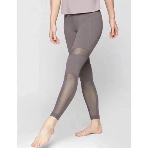 Athleta Meshblock athletic yoga mesh Leggings size large athleisure workout - Picture 2 of 16
